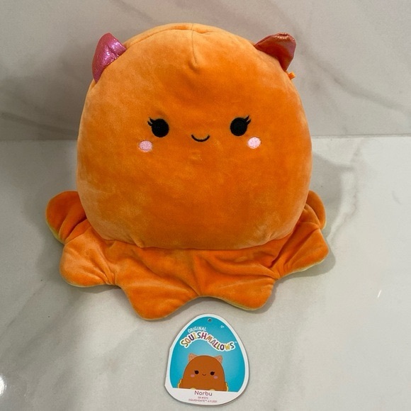 Squishmallows  Norbu 8  Orange Dumbo Octopus - Picture 1 of 8